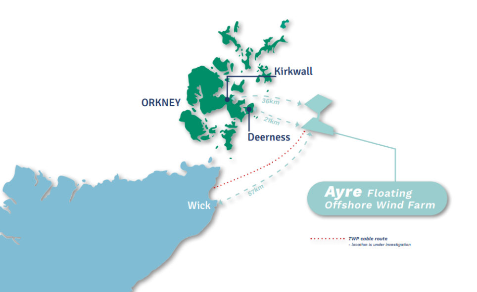 Ayre Floating Offshore Wind Farm project location map