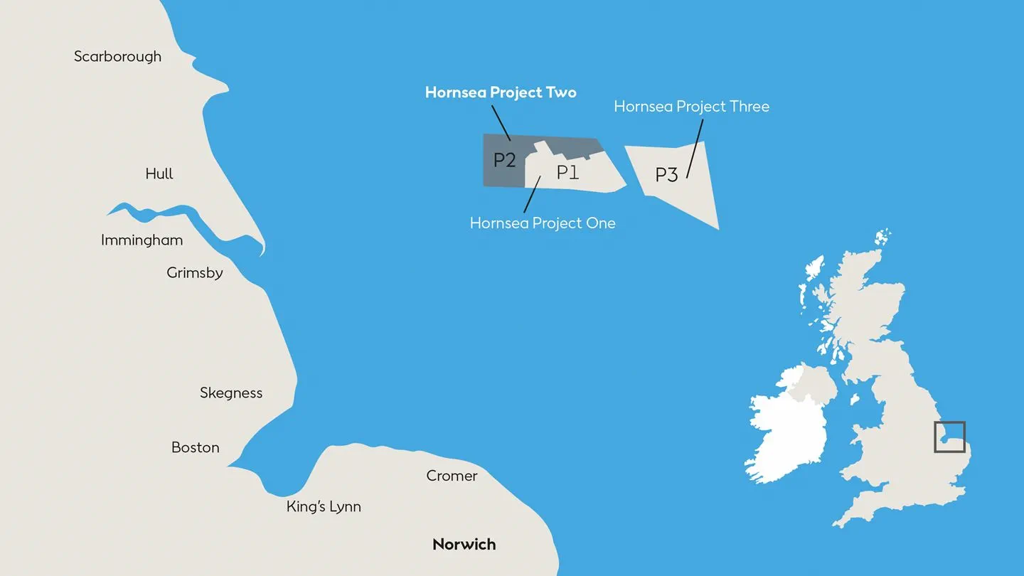 Hornsea Two Offshore Wind Power Plant location map