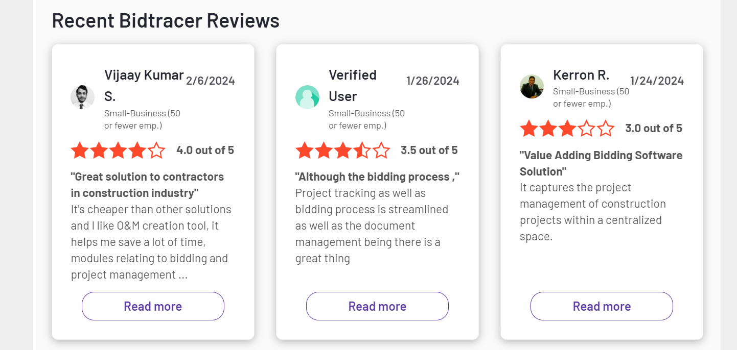 Bid Tracer User Testimonial