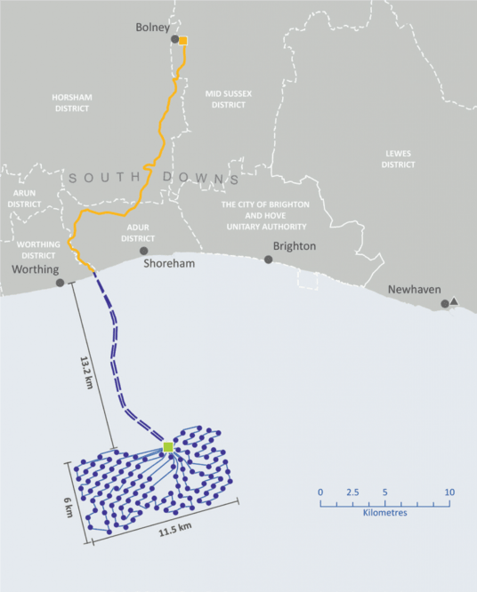 Rampion offshore wind farm project location