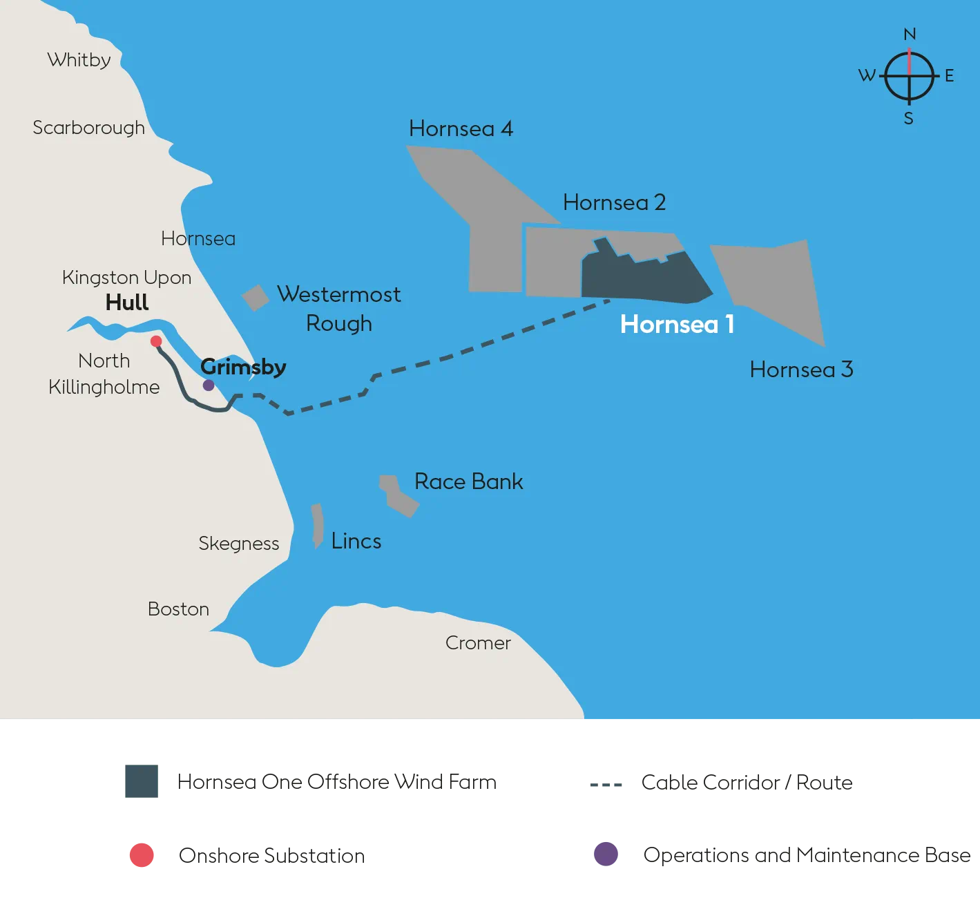 Hornsea 1 Offshore Wind Farm location