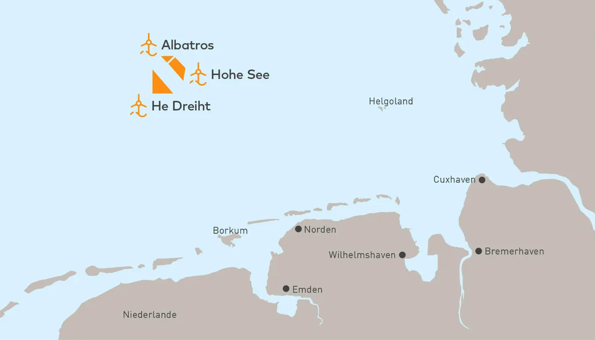List of Top 7 Offshore wind farms in Germany - He Dreiht wind farm