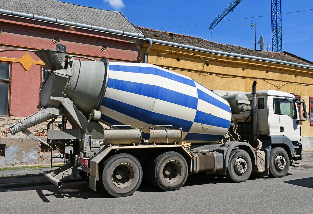 stock-photo-cement-mixer-truck-construction-site