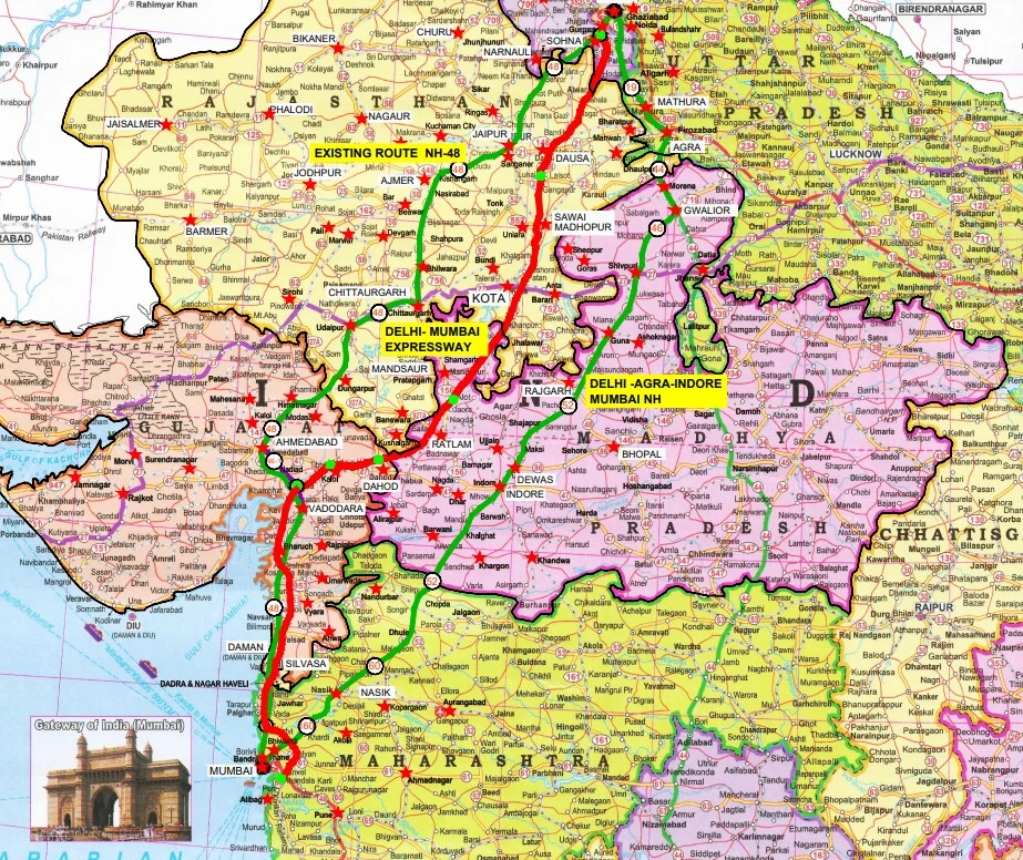 Delhi Mumbai Expressway Route Map