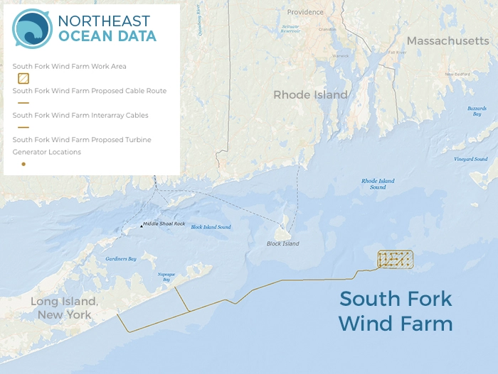 South Fork Wind location map